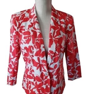 89th & Madison womens red and white blazer